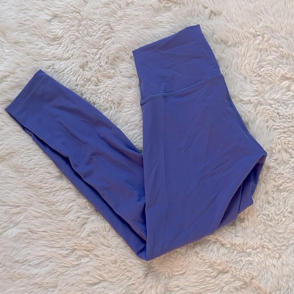 Purple Lululemon high rise wunder train leggings